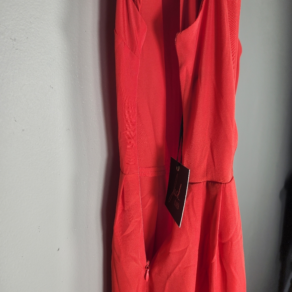 NWT Urban Outfitters JACK BB Dakota Scarlett RED DRESS Sz S Drapey Keyhole Back - Picture 10 of 10